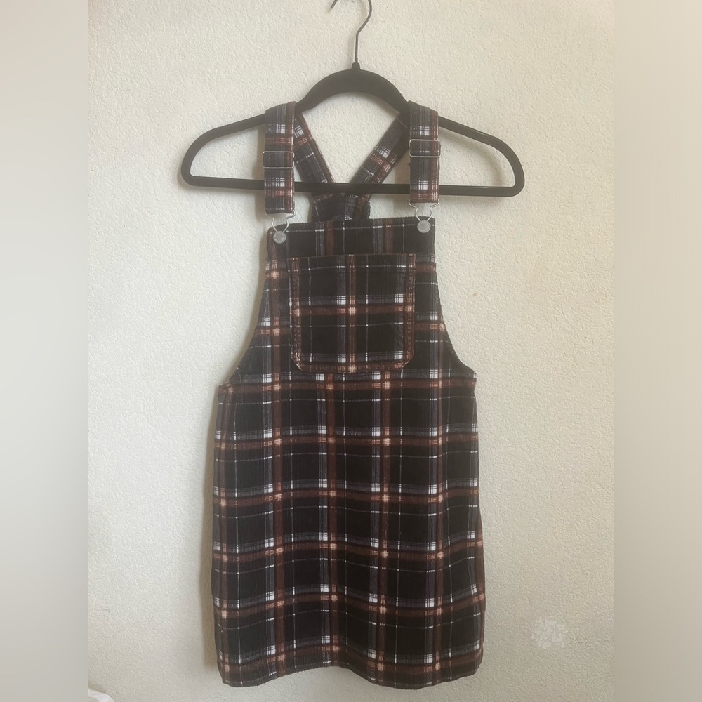 Wild Fable (Kids L 10/12) pladed short, overall dress! Super adorable dress!